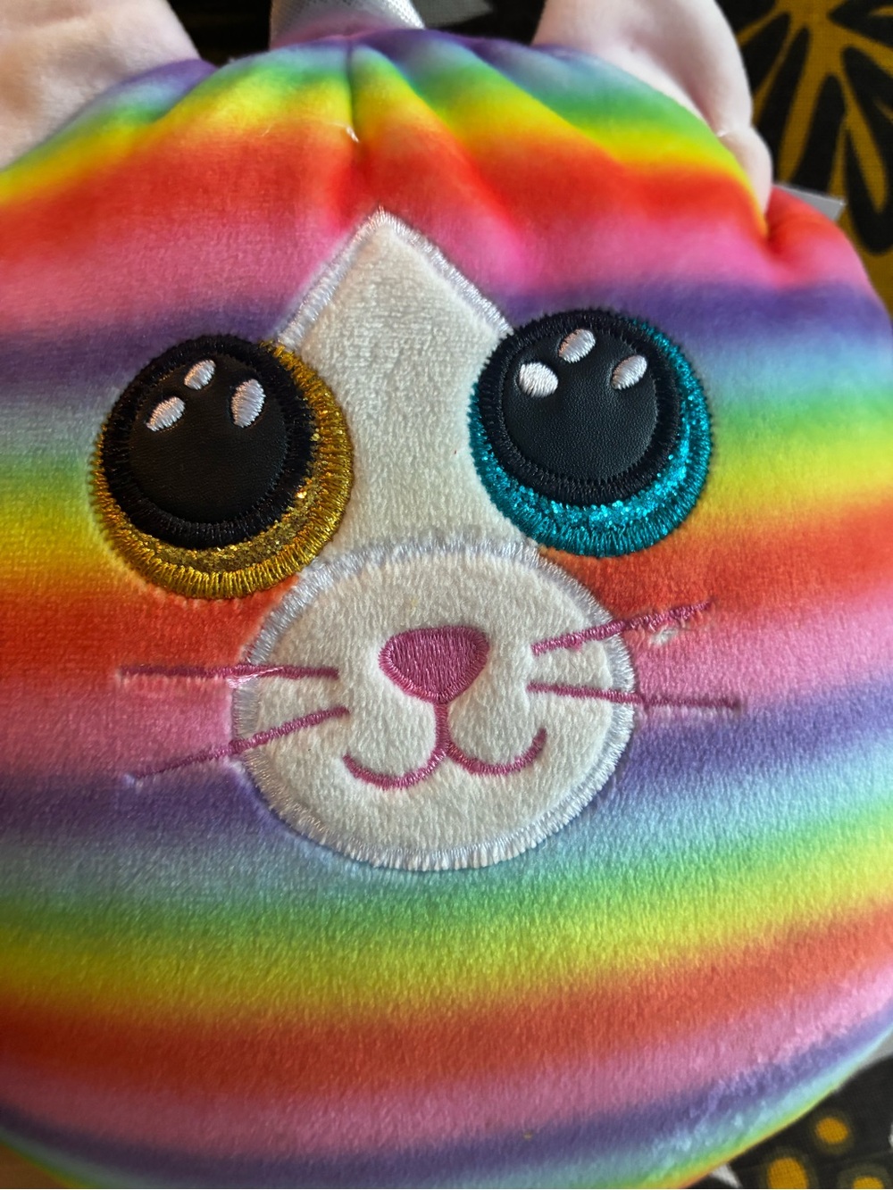 Ty Rainbow Stripe Cat Unicorn Plush - Multicolor - Picture 2 of 5